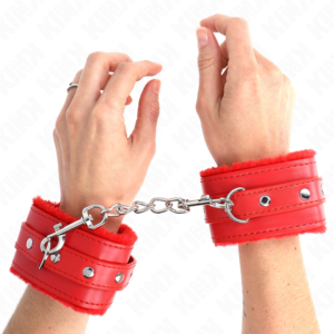 Kink - Poggipolsi Premium Imbottiti in Pelliccia Rossi con Cintura Rossa Regolabile 17-29 Cm X 6 Cm