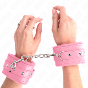 Kink - Poggipolsi Premium Rivestiti in Pelliccia Rosa con Cintura Rosa Regolabile 17-29 Cm X 6 Cm