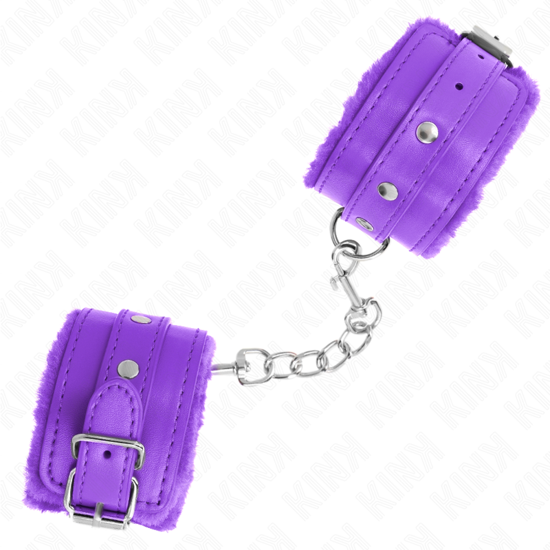 Kink - Poggipolsi Premium Imbottiti in Pelliccia Viola con Cintura Viola Regolabile 17-29 Cm X 6 Cm - immagine 3