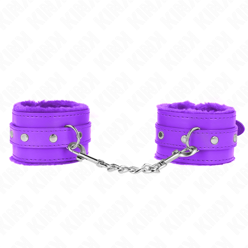Kink - Poggipolsi Premium Imbottiti in Pelliccia Viola con Cintura Viola Regolabile 17-29 Cm X 6 Cm - immagine 2