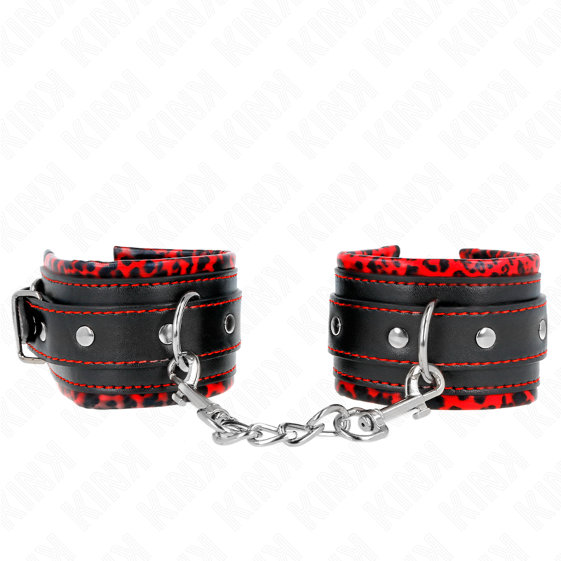Kink - Poggipolsi Imbottiti in Pelliccia Rosso/Nero Regolabile 17-29 Cm X 6 Cm - immagine 2