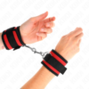 Kink - Tenuta da Polso in Nylon Hook&Loop Rosso-Nero Modello 2 Regolabile 18-35 Cm X 6 Cm