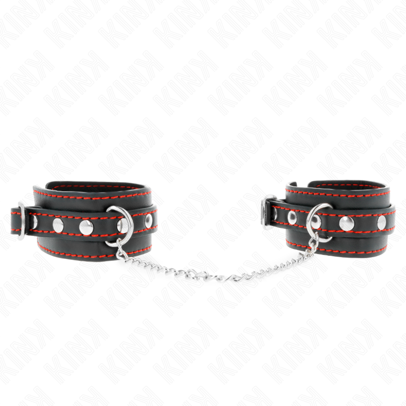 Kink - Potenziale da Polso Piccola Nera con Fodera Rossa Regolabile 14-24 Cm X 3,5 Cm - immagine 2