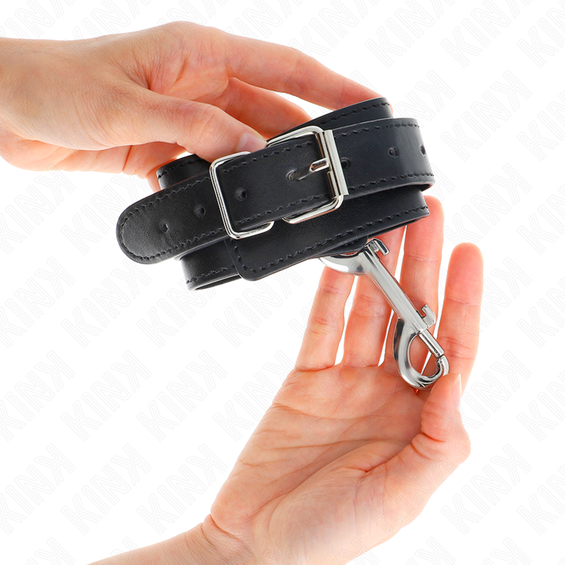 Kink - Tenuta da Polso-Fila di Rivetti Singola e Fibbia Grande Nera Regolabile 17-28 Cm X 5 Cm - immagine 4