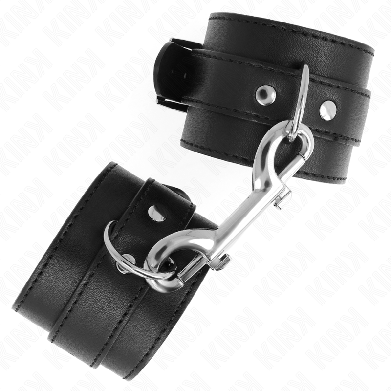 Kink - Tenuta da Polso-Fila di Rivetti Singola e Fibbia Grande Nera Regolabile 17-28 Cm X 5 Cm - immagine 3
