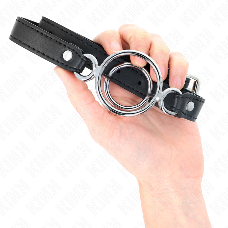Kink - Bavaglio con O-Ring Multipli 5 Cm Nero 63 X 2,5 Cm - immagine 4