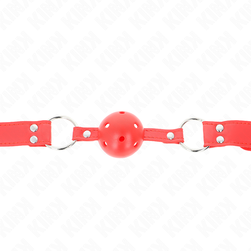 Kink - Ball Gag Completo Rosso Cavo Duro 62 X 2 Cm - immagine 3
