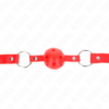 Kink - Bavaglio Sfera Traspirante 4 Cm con Doppio Rivetto Modello 1 Rosso 62,5 X 2,5 Cm Regolabile 42-58 Cm