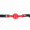 Kink - Palla Dura Cava Rossa 4 Cm Gag Nero Cinturino 60 X 2 Cm Regolabile 37-52 Cm