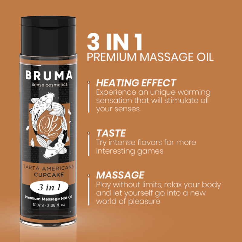 Bruma - Olio da Massaggio Premium Effetto Calore Sapore Cupacke 3 In 1 - 100 Ml - immagine 4