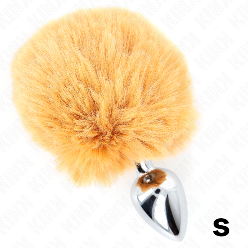 Kink - Spina in Acciaio Inossidabile 7 X 3 Cm con Coda di Coniglio in Ecopelliccia Beige 8 Cm - immagine 2