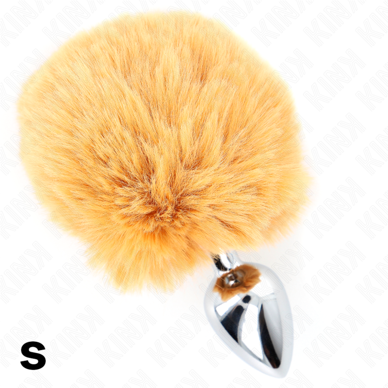 Kink - Spina in Acciaio Inossidabile 7 X 3 Cm con Coda di Coniglio in Ecopelliccia Beige 8 Cm - immagine 4
