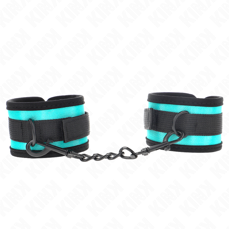 Kink - Tenuta da Polso in Nylon con Gancio e Loop Nero-Blu Regolabile 18-32 Cm X 5 Cm - immagine 2