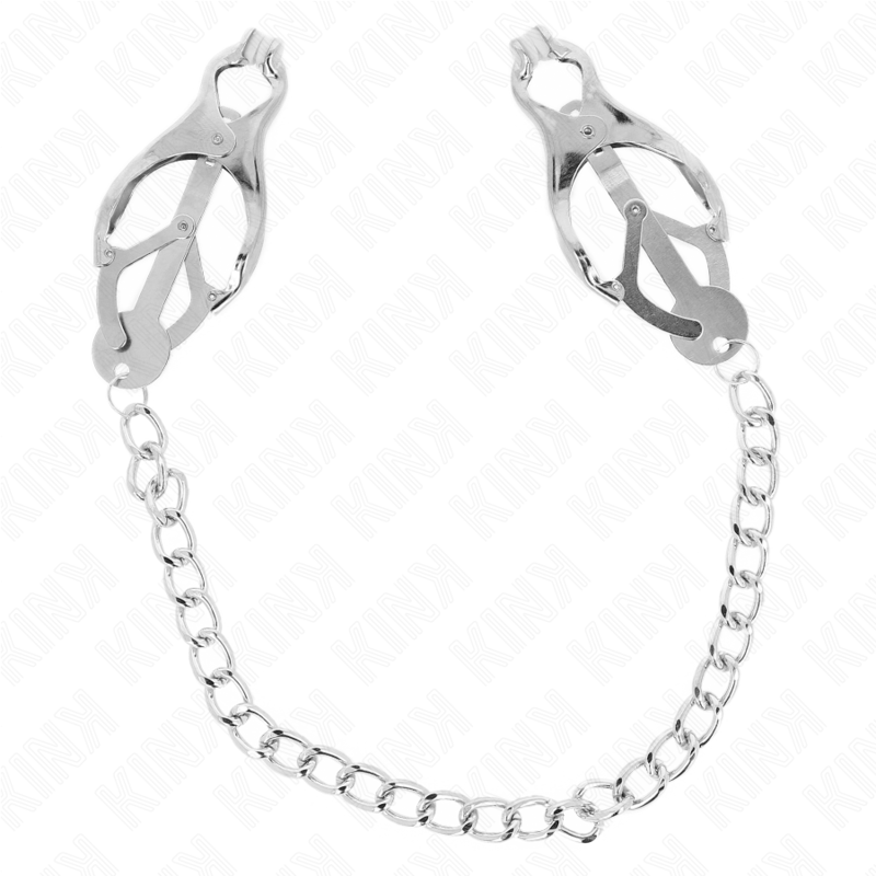 Kink - Pinze per Capezzoli Trifoglio Giapponese con Catena Argento 30 Cm - immagine 2