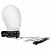 Kink - Collana con Guinzaglio 65 Cm con Borchie in Argento Modello 1 Regolabile 36-43 Cm X 5 Cm