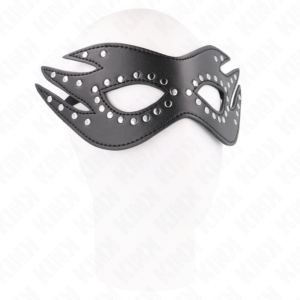 Kink - Maschera in Similpelle con Rivetti Modello 3 26 X 9,5 Cm