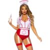 Leg Avenue - Costume da Infermiera Sexy Rosso/Bianco M