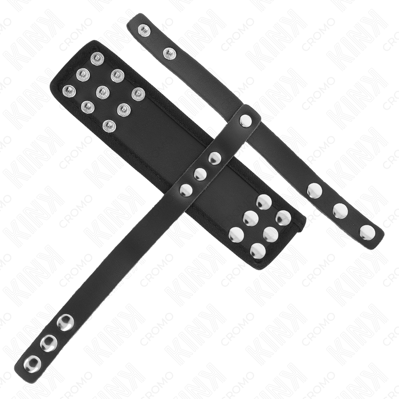 Kink - Anello per Gabbia per Pene in Pelle con Cinturino Divisore per Palline Rivestito Regolabile - immagine 5