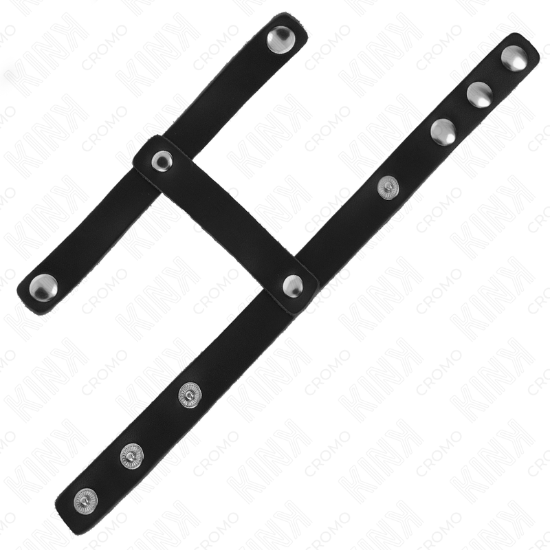 Kink - Anello per Pene e Cinturino Divisore per Palle Regolabile in Pelle - immagine 4