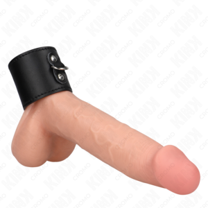 Kink - Anello per Pene in Pelle con Chiusura a Pressione 18 X 5 Cm