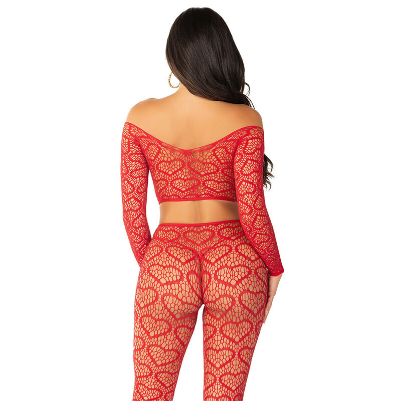 Leg Avenue - Crop Top + Calze Rosso Taglia Unica - immagine 5