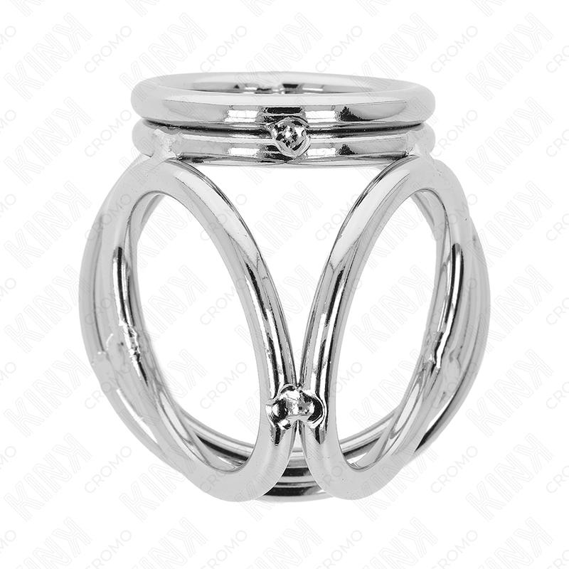 Kink - Anello per Pene in Metallo Cromato Triplo da 3,8 Cm A 5 Cm Modello 1 - immagine 4