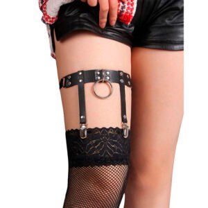 Subblime - 953744 Giarretrella Punk in Pelle Regolabile Nera Taglia Unica