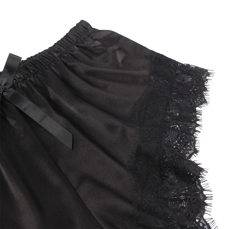 Subblime - 953935 Vestaglia da Notte Casual in Seta + Pantaloni in Pizzo Nero S/M - immagine 6
