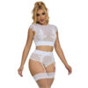 Subblime - 954048 Reggiseno + Slip con Cintura Giardiniera Bianco L/Xl