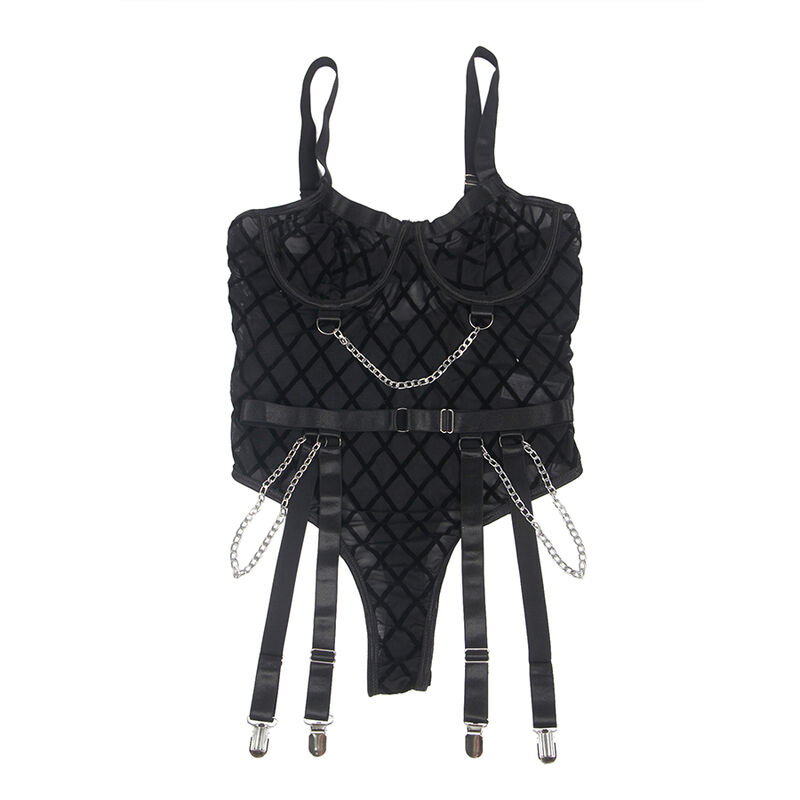 Subblime - 9542277 Body con Catene + Cintura Reggicalze Nero L/Xl - immagine 5