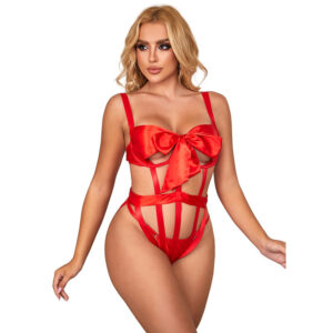 Subblime - 954468 Body Sexy Traforato con Fiocco Rosso