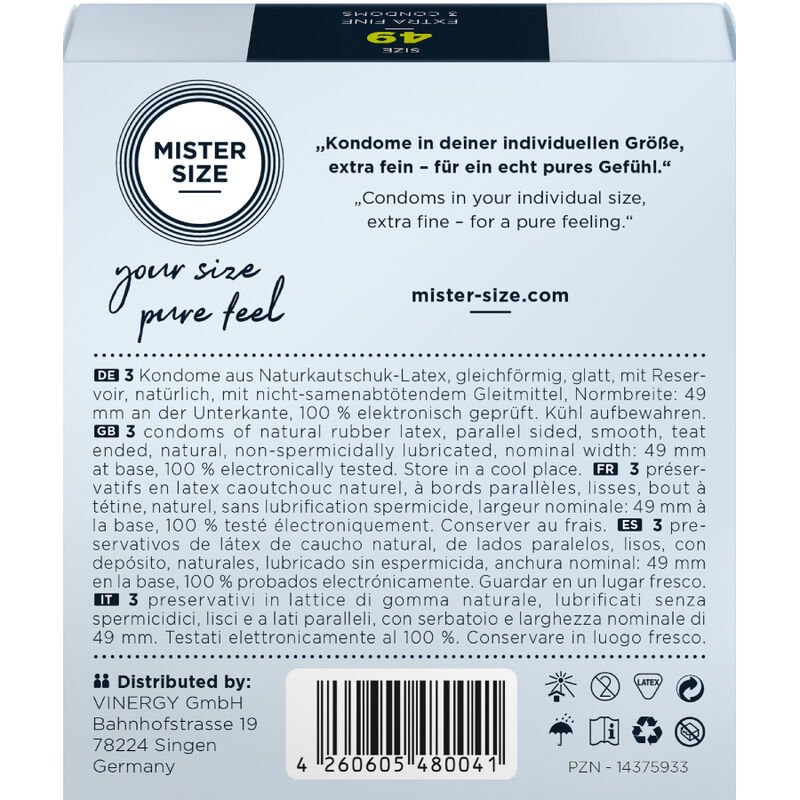 Mister Size - Preservativo Taglia S 49 Mm (3 Unità) - immagine 3