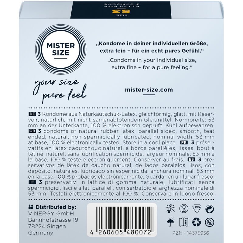 Mister Size - Preservativo Taglia M 53 Mm (3 Unità) - immagine 3