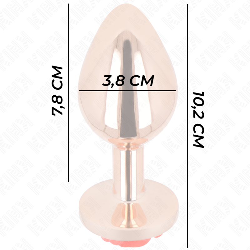 Kink - Plug Anale in Oro Rosa con Rosa Rossa L - immagine 4