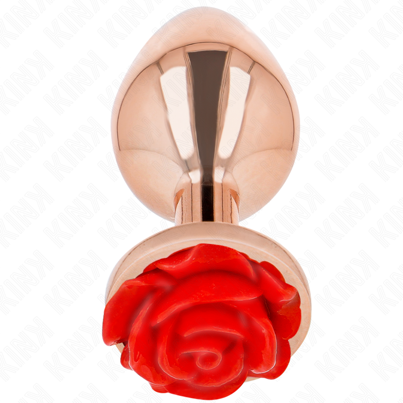 Kink - Plug Anale in Oro Rosa con Rosa Rossa L - immagine 2