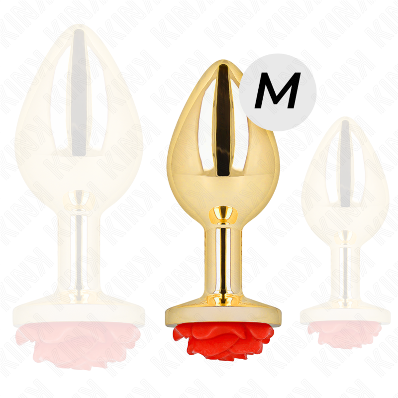 Kink - Plug Anale Oro Rosa Rosso Taglia M - immagine 3