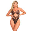 Subblime - 955229 Body Trasparente con Pizzo Cavato Nero L/Xl