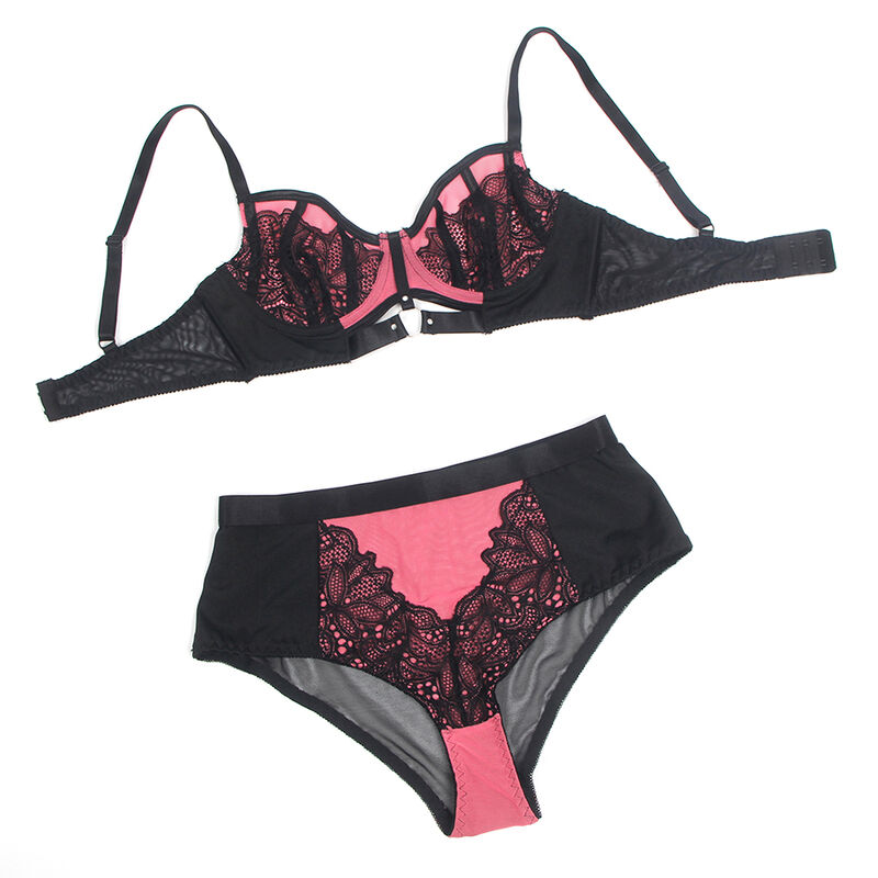 Subblime - 955571 Set Reggiseno in Vernice Rosa con Cerniera e Reggiseno a Retino S/M - immagine 6
