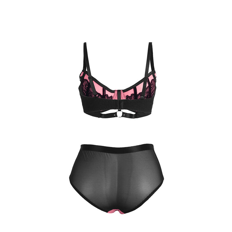 Subblime - 955588 Set Reggiseno in Vernice Rosa con Cerniera in Rete L/Xl - immagine 6