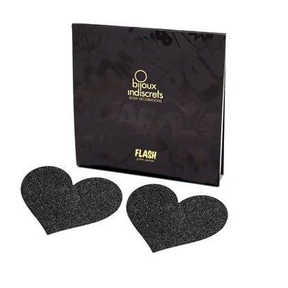 Bijoux - Indiscrets Flash Nero Tagli Capezzoli Cuore - immagine 2