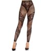 Leg Avenue - Collant Senza Piede in Pizzo e Trasparente Nero