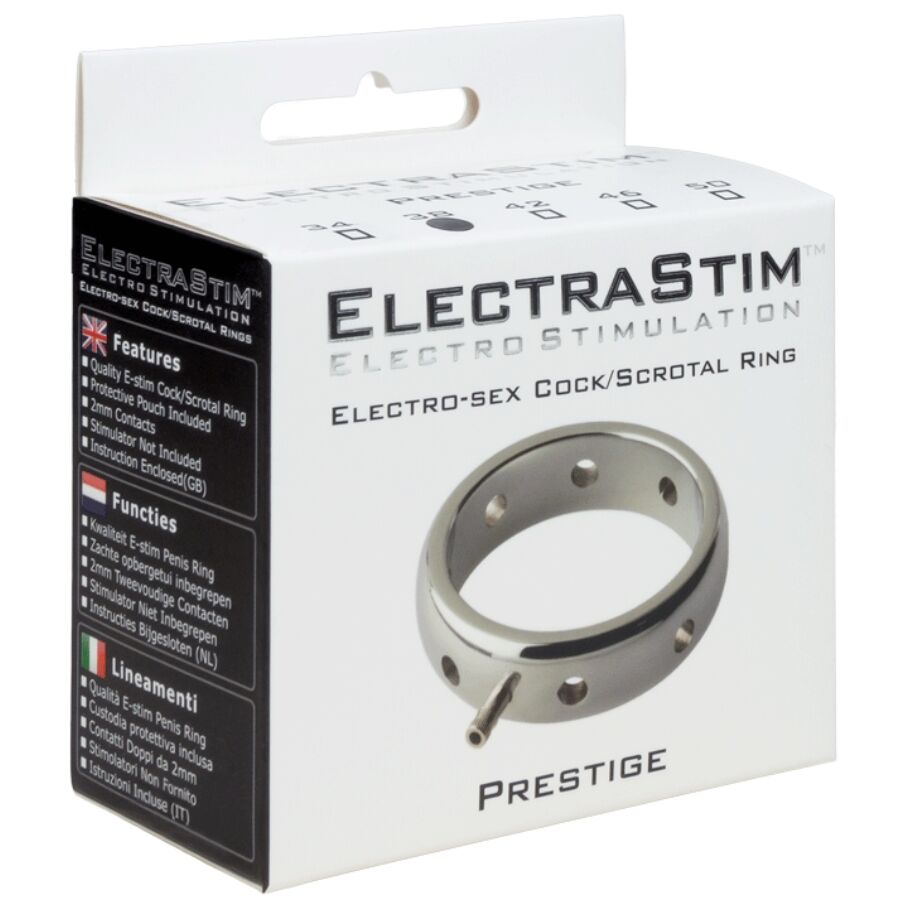Electrastim - Anello Elettromagnetico per Pene in Metallo Prestige 50 Mm - immagine 4