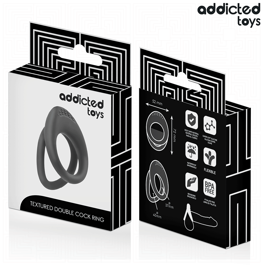 Addicted Toys - Anello per Pene a Doppia Texture - immagine 6