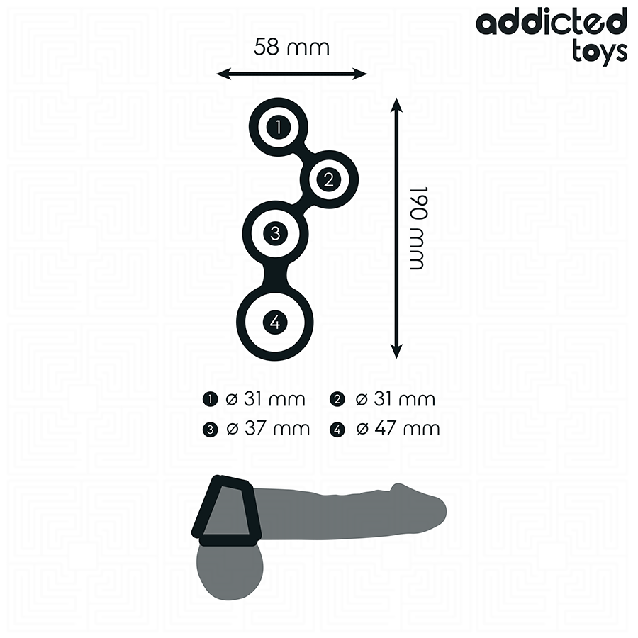 Addicted Toys - Anello per Pene con Divisori per Testicoli - immagine 5