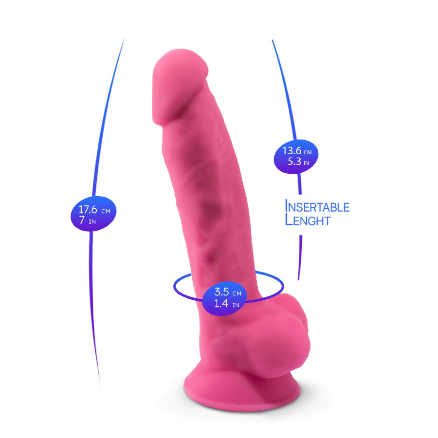 Silexd - Modello 1 Pene Realistico Silicone Premium Silexpan Rosa Fluorescente 17,5 Cm - immagine 5
