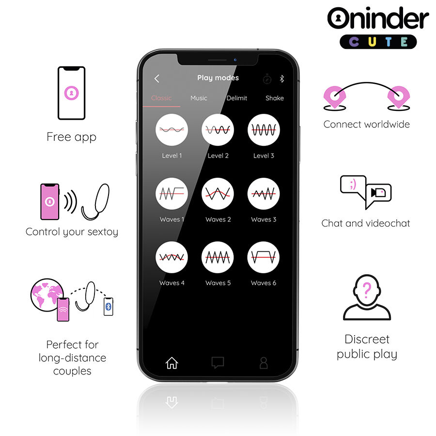 Oninder Cute - Uovo in Silicone Vibrante-Rotante A 360° per Amare il Piacere - App Globale Gratuita - immagine 5