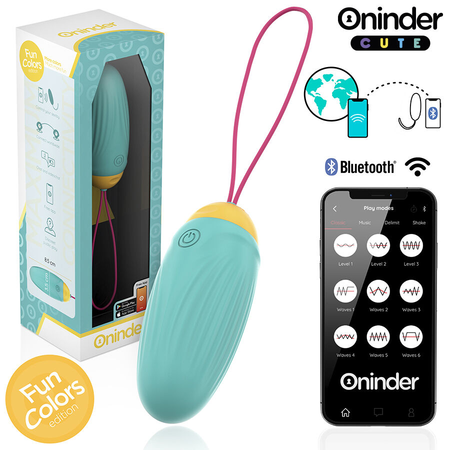 Oninder Cute - Uovo Vibrante Love Pleasure - Gemme Rotanti in Silicone - App Globale Gratuita - immagine 3