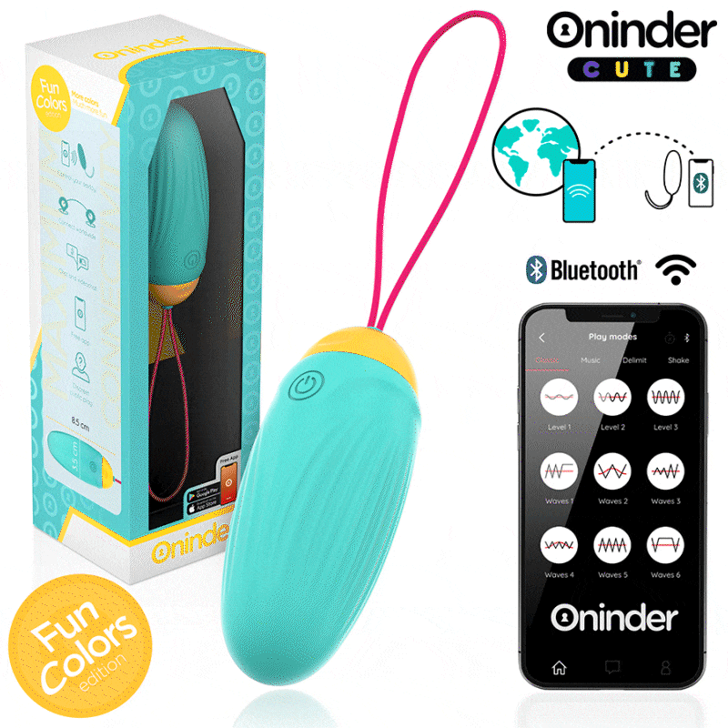 Oninder Cute - Uovo Vibrante Love Pleasure - Gemme Rotanti in Silicone - App Globale Gratuita - immagine 2