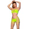 Chilirose - Cr 4866 Set Top e Shorts Verde Neon S/M