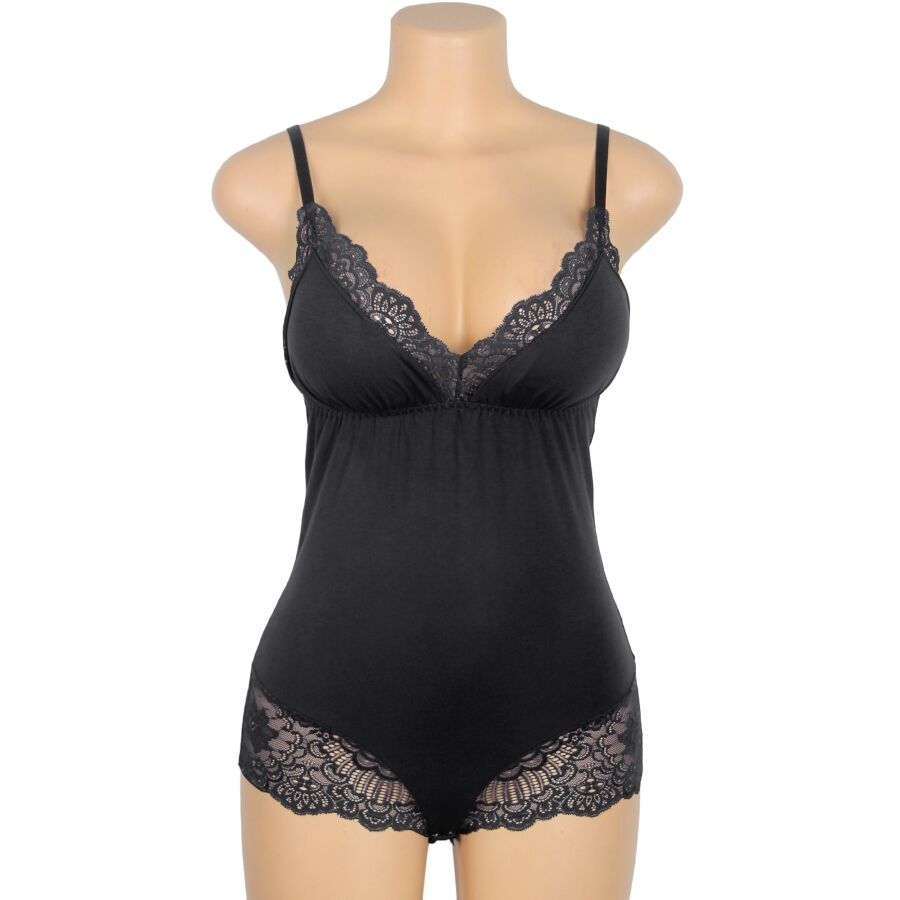 Subblime - Orsacchiotto con Dettagli in Pizzo Floreale Nero S/M - immagine 6
